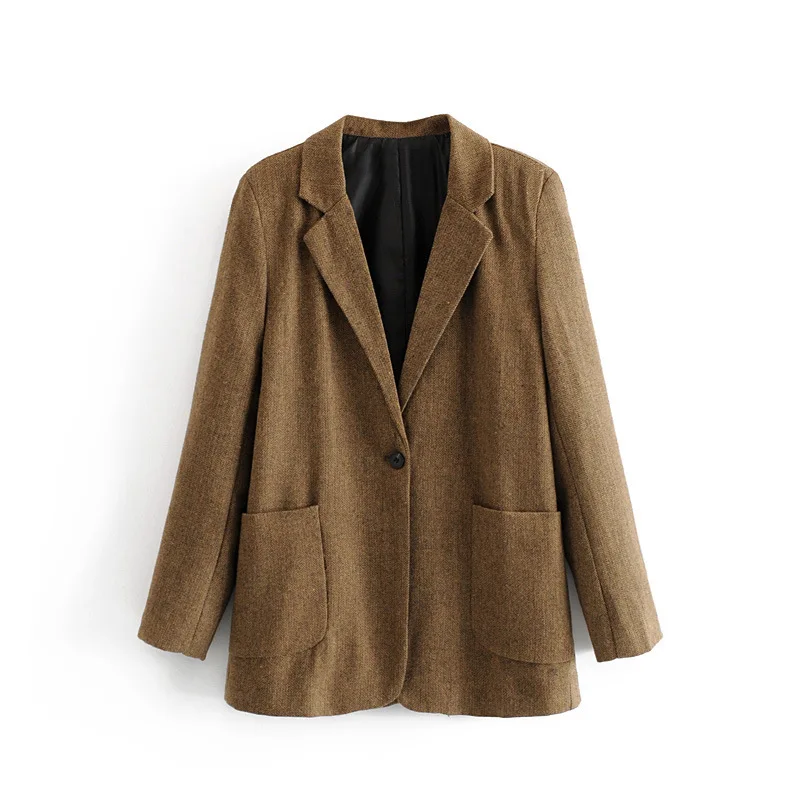 Western Style WOMEN'S Dress 2019 Spring New Style One-Button Large Pocket Herringbone Suit Jacket Women's
Western Style WOMEN'S Dress 2019 Spring New Style One-Button Large Pocket Herringbone Suit Jacket Women's