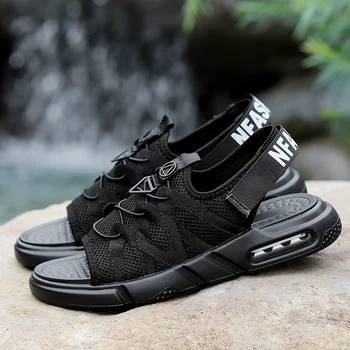 Street trend Men Sandals Air Mesh Comfortable Men Beach Shoes High Quality Air Cushion Damping Outdoor Casual men sandals black
Street trend Men Sandals Air Mesh Comfortable Men Beach Shoes High Quality Air Cushion Damping Outdoor Casual men sandals black