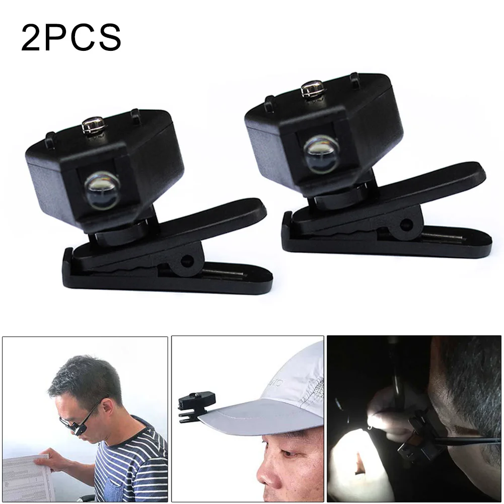 2 Pcs Portable Outdoor Fishing Light Mini Flashlight Glasses Reading Lamp Clip Adjustable Flashlighting Lights Durable | Спорт и