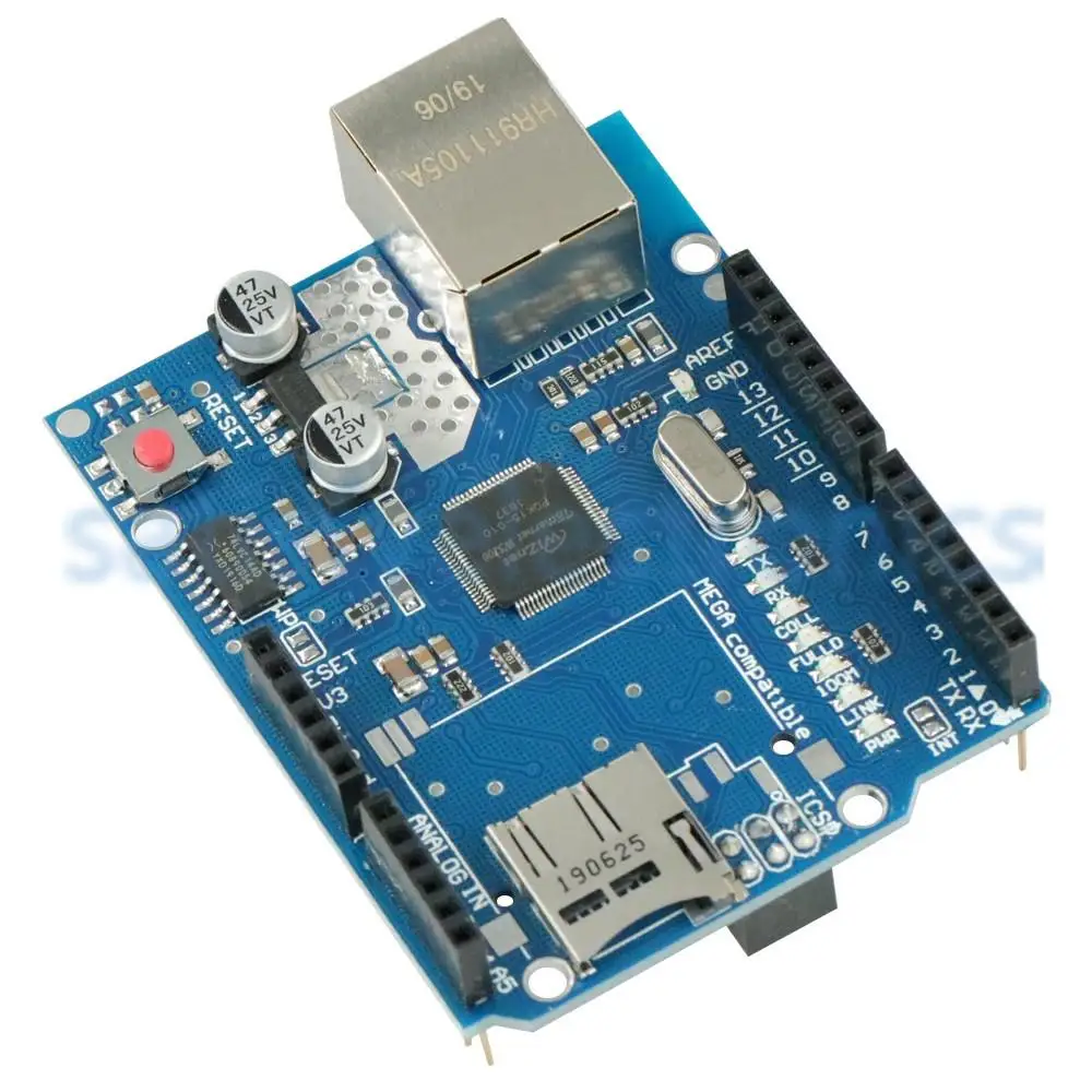 Сетевая плата UNO Shield Ethernet W5100 R3 Mega 2560 1280 328 макетная для Arduino Micro SD Card one|Запасные