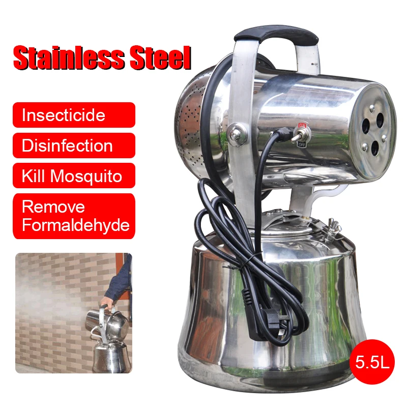 5.5L 220V Portable Agricultural ULV Fogger Stainless Steel Electric Sprayer Atomizer Nebulizer Disinfector Drug Sprayer 1200W
5.5L 220V Portable Agricultural ULV Fogger Stainless Steel Electric Sprayer Atomizer Nebulizer Disinfector Drug Sprayer 1200W