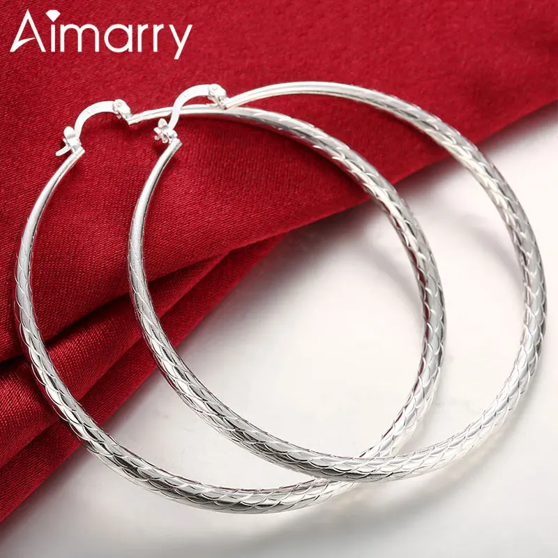 Aimarry 925 Sterling Silver Fashion Jewelry 71MM Wave Pattern Big Circle Hoop Earrings For Women Charm Wedding Christmas Gifts
Aimarry 925 Sterling Silver Fashion Jewelry 71MM Wave Pattern Big Circle Hoop Earrings For Women Charm Wedding Christmas Gifts