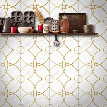 10 Pcs Metal Texture Gold Geometric Pattern Tile Stickers Bathroom Waist Line Stickers Waterproof Wear-Resistant Floor Stickers
10 Pcs Metal Texture Gold Geometric Pattern Tile Stickers Bathroom Waist Line Stickers Waterproof Wear-Resistant Floor Stickers