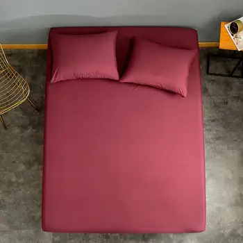 Bonenjoy 1 pc Sheet on Rubber Band Wine Red Color Plain Double Bed Sheet Sets drap housse Single Bed Linen 200x220 sabanas hogar
Bonenjoy 1 pc Sheet on Rubber Band Wine Red Color Plain Double Bed Sheet Sets drap housse Single Bed Linen 200x220 sabanas hogar
