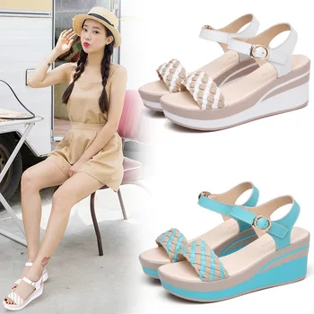 Women Sandals Summer 2020 Female Shoes Woman Peep-toe Wedge heel Comfortable Sandals Slip-on Sandals Female
Women Sandals Summer 2020 Female Shoes Woman Peep-toe Wedge heel Comfortable Sandals Slip-on Sandals Female