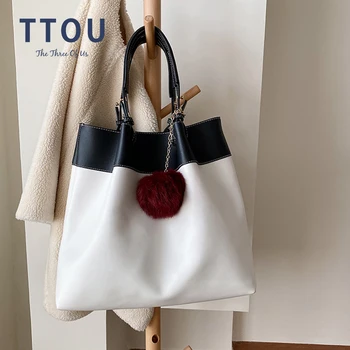 Hot Sale Large Capacity Women Handbag with Fur Ball Casual Travel PU Leather Canvas Female Tote Top-Handle Bag Patchwork Office
Hot Sale Large Capacity Women Handbag with Fur Ball Casual Travel PU Leather Canvas Female Tote Top-Handle Bag Patchwork Office