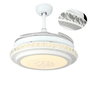 42 Inch Invisible Crystal Ceiling Fans with LED Light and Remote, Indoor Ceiling Light with 4 Retractable ABS Blades Fans
42 Inch Invisible Crystal Ceiling Fans with LED Light and Remote, Indoor Ceiling Light with 4 Retractable ABS Blades Fans