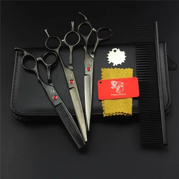 7 inch Professional Pet Dog Grooming Scissors Straight Scissors & Curved Shear & thinning scissors with comb 4pcs/set
7 inch Professional Pet Dog Grooming Scissors Straight Scissors & Curved Shear & thinning scissors with comb 4pcs/set