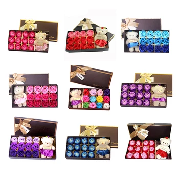 1 box Rose Flower Soap Gift box for Bath - Perfect Valentine's day Gift with a bear For Mother, Wife or Girlfriend(Blue gradient
1 box Rose Flower Soap Gift box for Bath - Perfect Valentine's day Gift with a bear For Mother, Wife or Girlfriend(Blue gradient