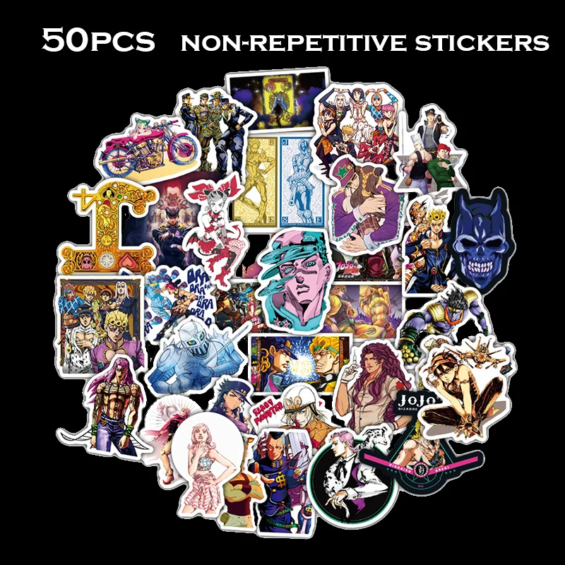 50pcs/set Anime JoJos Bizarre Adventure Cosplay prop PVC waterproof Stickers computer notebook trunk DIY Sticker
50pcs/set Anime JoJos Bizarre Adventure Cosplay prop PVC waterproof Stickers computer notebook trunk DIY Sticker