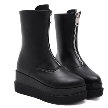 Thick bottom Martin boots new female with zipper cloth with soft nap before joker soft leather boots
Thick bottom Martin boots new female with zipper cloth with soft nap before joker soft leather boots