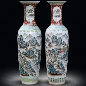 Jingdezhen ceramics antique hand-painted landscape painting floor large vase new Chinese living room decorations large ornaments
Jingdezhen ceramics antique hand-painted landscape painting floor large vase new Chinese living room decorations large ornaments
