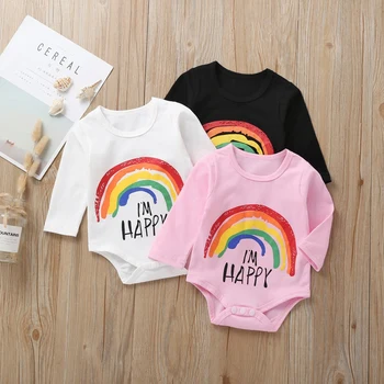 Newborn Infant Kids Baby Girl Boy Clothes Rainbow Long Sleeve Letter Cotton Jumpsuit Playsuit Summer Clothes 0-18M Bebe
Newborn Infant Kids Baby Girl Boy Clothes Rainbow Long Sleeve Letter Cotton Jumpsuit Playsuit Summer Clothes 0-18M Bebe