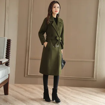 Sashes Women New V-Neck Winter Drop Shoulder Covered Button Tweed Coat Female fashion lady medium long Slim Wool Coats ZX1328 s
Sashes Women New V-Neck Winter Drop Shoulder Covered Button Tweed Coat Female fashion lady medium long Slim Wool Coats ZX1328 s