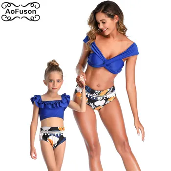 Parent-child swimwear . Sexy High Waist Bikini Women Bathing Suit Off Shoulder Ruffle Push Up Bathing Suit Kids Girls Swimsuit
Parent-child swimwear . Sexy High Waist Bikini Women Bathing Suit Off Shoulder Ruffle Push Up Bathing Suit Kids Girls Swimsuit