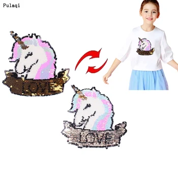 Cartoon Big Unicorn Sequin Patch Reversible Embroidered Glitter Patches For Clothes Stripe Stickers Sew On Patch Badges Decors
Cartoon Big Unicorn Sequin Patch Reversible Embroidered Glitter Patches For Clothes Stripe Stickers Sew On Patch Badges Decors
