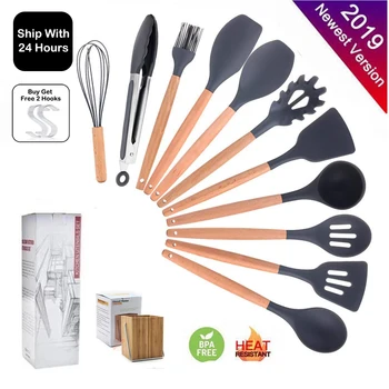 11PCS of Kitchen Utensils Set Cooking Tools Set Silicone with Holder Box Nonstick Spatula Wooden Cookware Appliances Kitchenware
11PCS of Kitchen Utensils Set Cooking Tools Set Silicone with Holder Box Nonstick Spatula Wooden Cookware Appliances Kitchenware