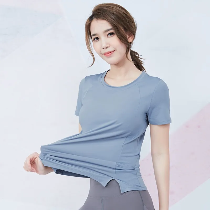 

Vansydical Loose Sweatshirt Womens Workout Running Tees Short Sleeve Quick Dry Summer Female Yoga Gym Tops Sports Shirt