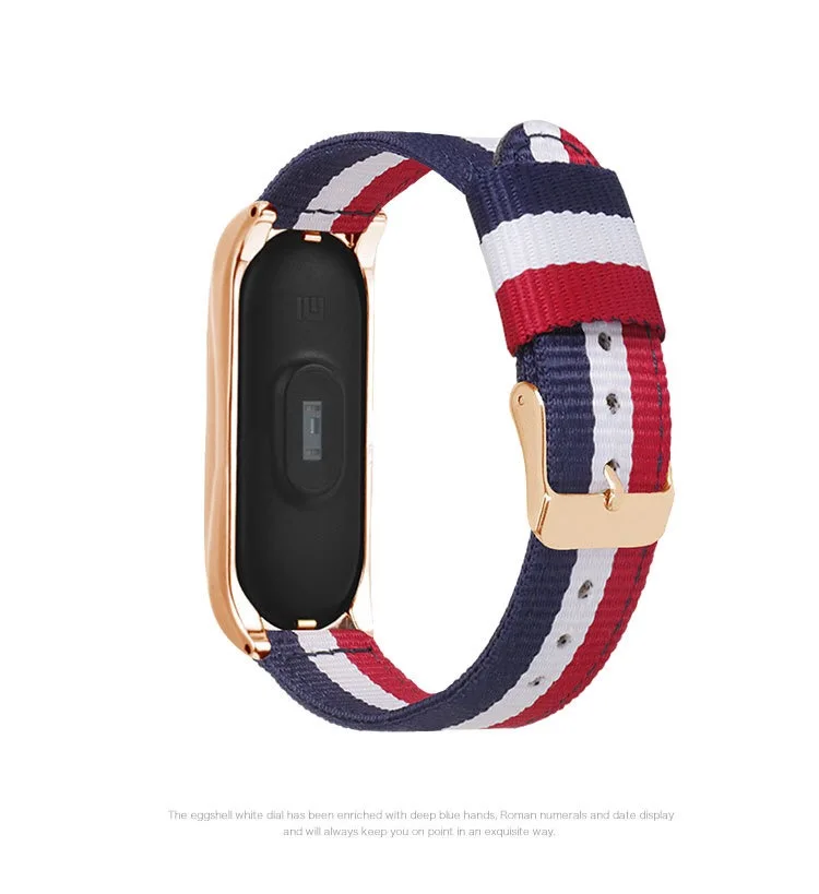 Mi Band 4 Strap Metal Case Bracelet Miband4 Black Nylon loop replaceable Bracelet for Xiaomi Mi band 3 Sports Wristband (3)