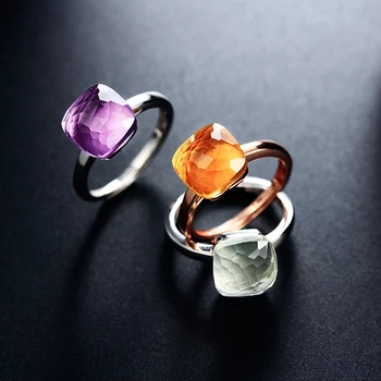 Fashion Rose Gold Silver Color Setting 21Colors Style Square Natural Crystal Ring For Women Brand Jewelry
Fashion Rose Gold Silver Color Setting 21Colors Style Square Natural Crystal Ring For Women Brand Jewelry