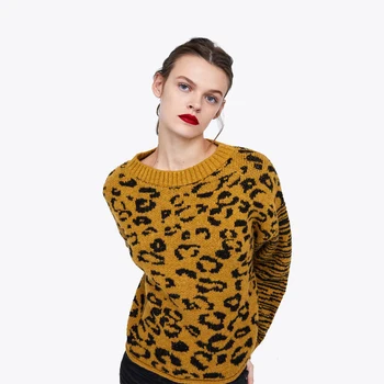 2019 ZA Winter Leopard Print Sweater for Women Statement Long Sleeve O Neck Loose Sweat Female Top Statement Mohair Clothes
2019 ZA Winter Leopard Print Sweater for Women Statement Long Sleeve O Neck Loose Sweat Female Top Statement Mohair Clothes