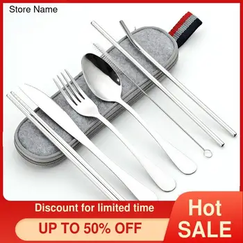 Tableware 8 pieces/set stainless steel tableware straw spoon fork chopsticks portable box with simple
Tableware 8 pieces/set stainless steel tableware straw spoon fork chopsticks portable box with simple