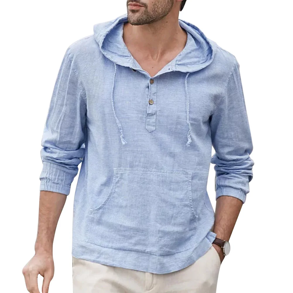 Men Linen Striped Pullover Sweatershirt Hooded Button Solid Color Casual Sweatershirt JL
Men Linen Striped Pullover Sweatershirt Hooded Button Solid Color Casual Sweatershirt JL