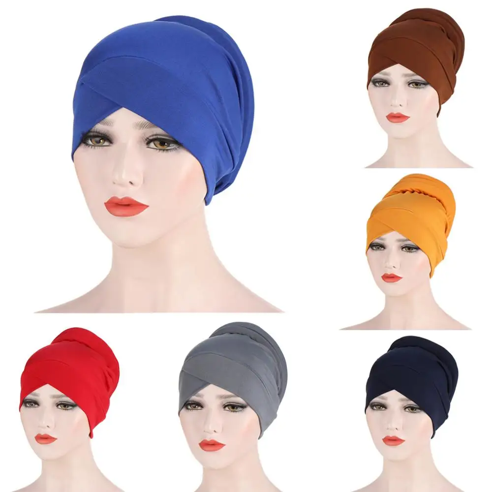 European and American solid color turban cap, Muslim chemotherapy cap, back sponge head cap
European and American solid color turban cap, Muslim chemotherapy cap, back sponge head cap
