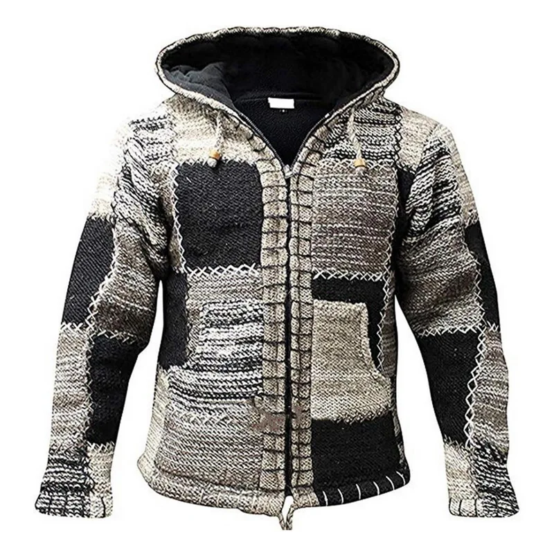 2020 Autumn Men's Sweater Coat Men Hooded Coat Men Winter Warm Harajuku Patchwork Zipper Knit Coats Sweater With Pocket Cardigan
2020 Autumn Men's Sweater Coat Men Hooded Coat Men Winter Warm Harajuku Patchwork Zipper Knit Coats Sweater With Pocket Cardigan