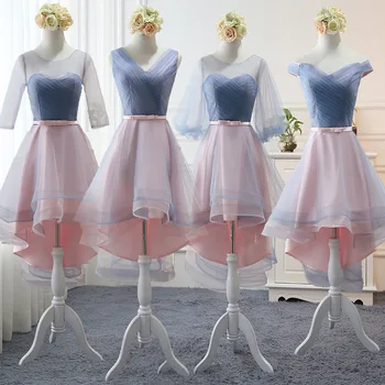 2020 New Blue Gray Bridesmaid Dresses Pleated Short Country Beach Wedding Guest Party Gowns Long Tulle Prom Dress
2020 New Blue Gray Bridesmaid Dresses Pleated Short Country Beach Wedding Guest Party Gowns Long Tulle Prom Dress