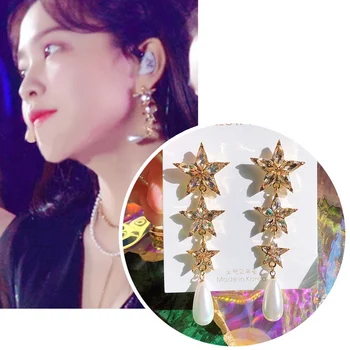 Korean TV Crystal Star Drop Earrings For Women Luxury Fashion Elegant Pearl Oorbellen Party Jewelry Accessories 
Korean TV Crystal Star Drop Earrings For Women Luxury Fashion Elegant Pearl Oorbellen Party Jewelry Accessories