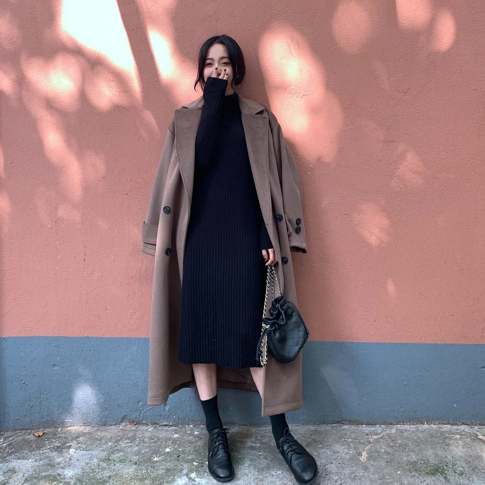 Photo Shoot Long Woolen Jacket 2019 Winter New Style Hipster Vintage Laziness-Style Double Breasted Wool Duffle Coat Women's
Photo Shoot Long Woolen Jacket 2019 Winter New Style Hipster Vintage Laziness-Style Double Breasted Wool Duffle Coat Women's