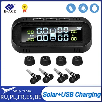 E-ACE Solar TPMS Car Tire Pressure Monitoring System With 4 Tire Pressure Sensors Display Intelligent Tyre Pressure Warning
E-ACE Solar TPMS Car Tire Pressure Monitoring System With 4 Tire Pressure Sensors Display Intelligent Tyre Pressure Warning
