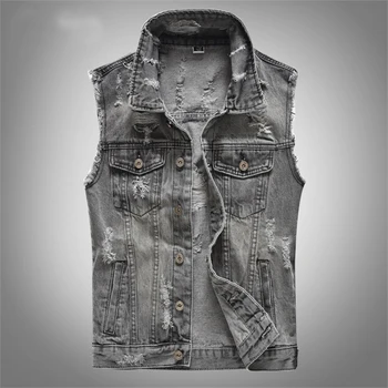 Spring Autumn Vintage Design Denim Vest Men Retor Sleeveless Jackets Male Ripped Hole Jean Waistcoats Mens Clothing 5XL
Spring Autumn Vintage Design Denim Vest Men Retor Sleeveless Jackets Male Ripped Hole Jean Waistcoats Mens Clothing 5XL