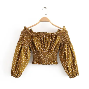 2020 summer new women's retro flower printed shirt word collar shirt 
2020 summer new women's retro flower printed shirt word collar shirt