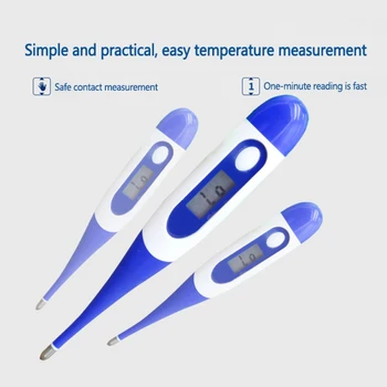 Soft Head Electronic Digital LCD Thermometer Tools Kids Baby Child Body Temperature Measurement Thermometers
Soft Head Electronic Digital LCD Thermometer Tools Kids Baby Child Body Temperature Measurement Thermometers