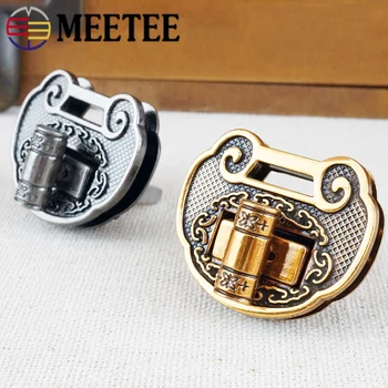 Meetee 1pc/2pcs 28X33mm High Grade Metal Lock Clasp Retro Crafts Alloy Twist Locks Buckles DIY Bags Decor Hardware Accessories