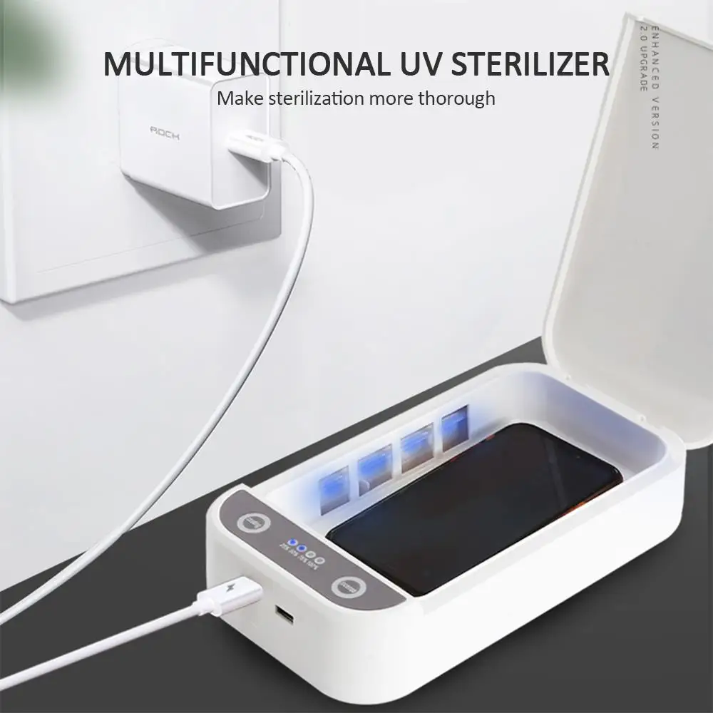 Phone Sterilizer Uv Sterilizer White Lights Key Towels Earphone ABS Flip Multipurpose Portable Masks Disinfection Box
Phone Sterilizer Uv Sterilizer White Lights Key Towels Earphone ABS Flip Multipurpose Portable Masks Disinfection Box