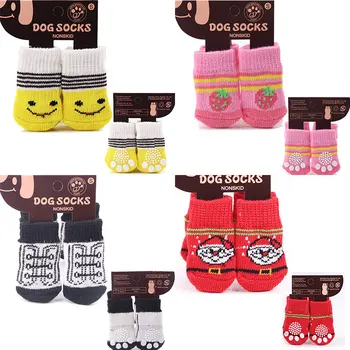 4pcs/Set Safety Breathable Dog Anti Slip Knit Socks Cartoon Soft Puppy Dog Shoes Autumn Winter Indoor Wear Slip On Paw Protector
4pcs/Set Safety Breathable Dog Anti Slip Knit Socks Cartoon Soft Puppy Dog Shoes Autumn Winter Indoor Wear Slip On Paw Protector
