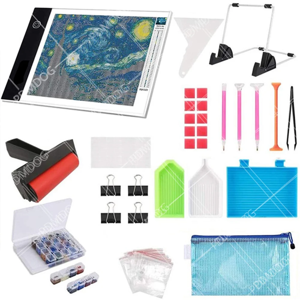 ARMYQZ A4 Size Three Level Dimmable Led Light Pad,Pen, Plastic Tray, Roller, for Diamond Painting Embroidery Tools Accessories
ARMYQZ A4 Size Three Level Dimmable Led Light Pad,Pen, Plastic Tray, Roller, for Diamond Painting Embroidery Tools Accessories