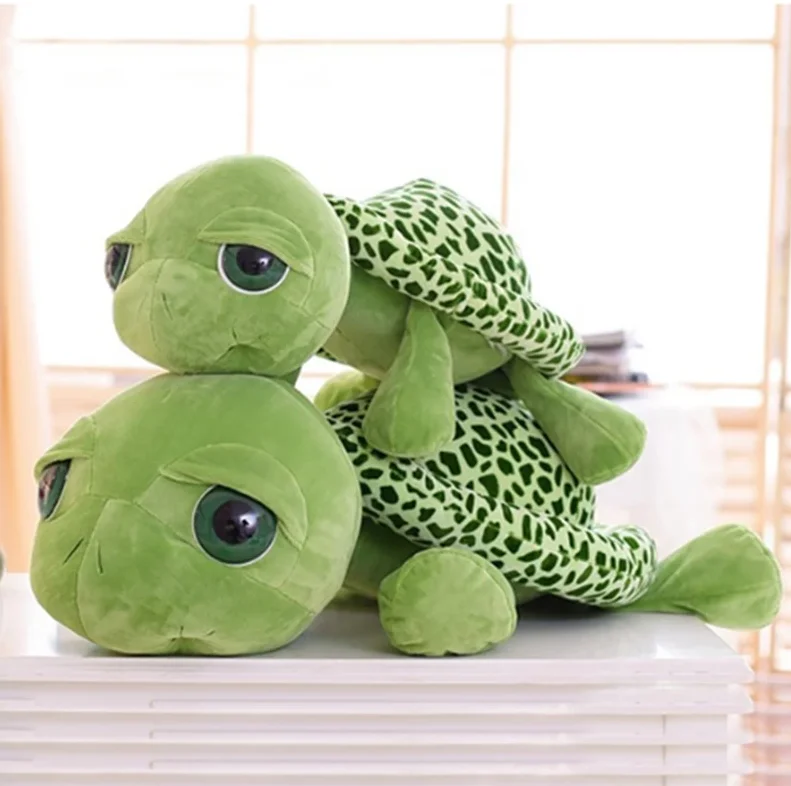 Супер милая зеленая черепаха с большими глазами плюшевая игрушка мягкие