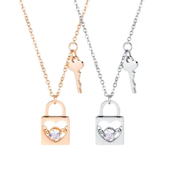 New Fashion Couple's Lock Key Necklace Rose Gold Titanium Ornament Non-Mainstream Clavicle Chain Stainless Steel Pendant Trendy
New Fashion Couple's Lock Key Necklace Rose Gold Titanium Ornament Non-Mainstream Clavicle Chain Stainless Steel Pendant Trendy