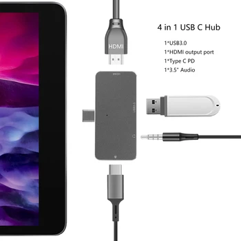 4 in 1 Multi Function For Pad Pro MacBook Pro USB C Hub Type C To 4K HDMI AUX 3.5mm jack USB3.0 Pd Hub Adapter
4 in 1 Multi Function For Pad Pro MacBook Pro USB C Hub Type C To 4K HDMI AUX 3.5mm jack USB3.0 Pd Hub Adapter