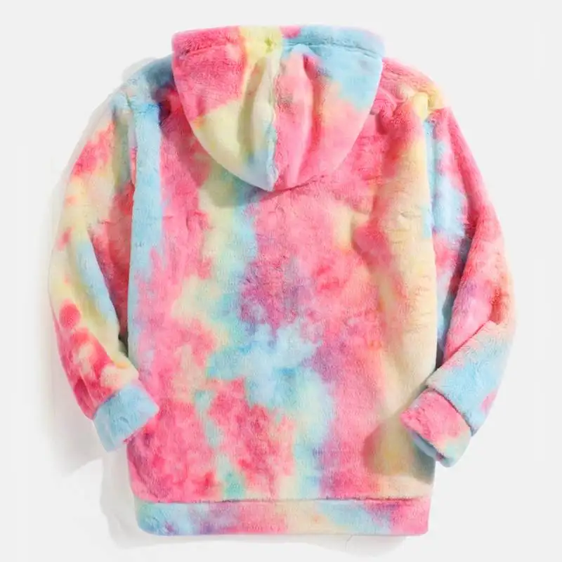 Unicorn Tie-Dye Warm Fleece Hooded Pullovers Unicorn Tie-Dye Warm Fleece Hooded Pullovers