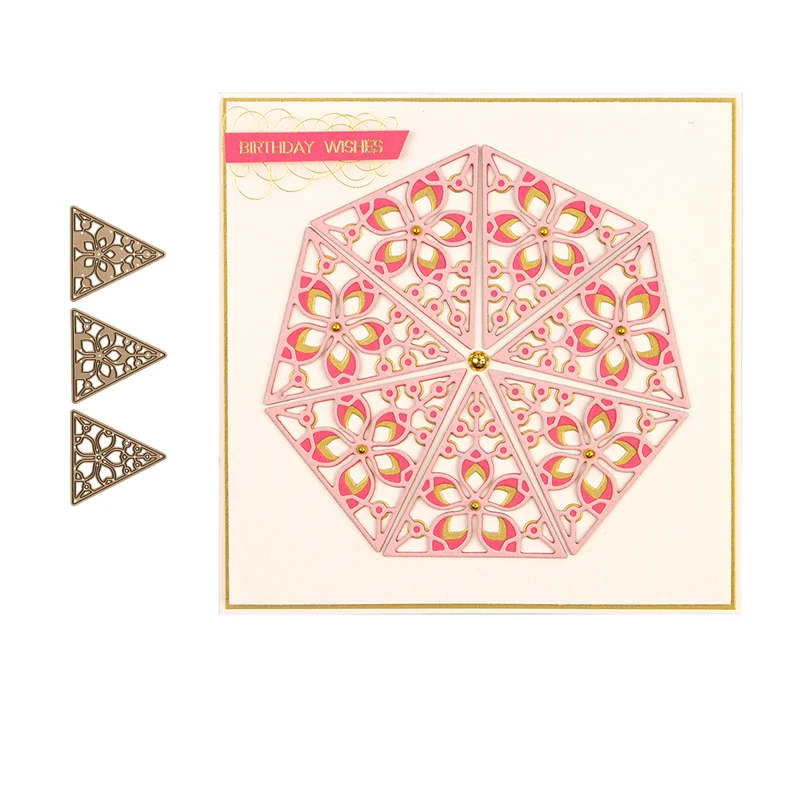

SP flower Triangles 2019 NEW Metal Cutting Dies Scrapbooking for Card Making Photo Album DIY Embossing Cuts Lucky Goddess Craft