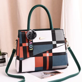 Fashion Plaid Shoulder Bags Stitching Wild Messenger Bag Female Brand Totes Crossbody Bags Handbags Leather With Ball Pendants
Fashion Plaid Shoulder Bags Stitching Wild Messenger Bag Female Brand Totes Crossbody Bags Handbags Leather With Ball Pendants