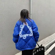 Autumn and Winter New American Style Loose Simple Embroidery Long-sleeved Solid Color Letter Printing Coat Cotton Coat
Autumn and Winter New American Style Loose Simple Embroidery Long-sleeved Solid Color Letter Printing Coat Cotton Coat