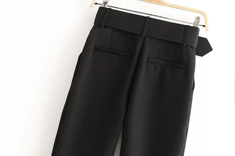 Office Lady Black Suit Pants with Belt Women High Waist Solid Long Trousers Fashion Pockets Pants Trousers Pantalones H70a422f191674d9e996a0b74c87b7903d - Office Lady Black Suit Pants with Belt Women High Waist Solid Long Trousers Fashion Pockets Pants Trousers Pantalones