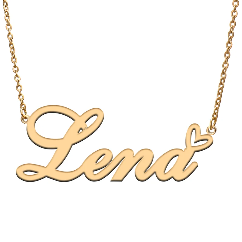 

Lena Name Tag Necklace Personalized Pendant Jewelry Gifts for Mom Daughter Girl Friend Birthday Christmas Party Present