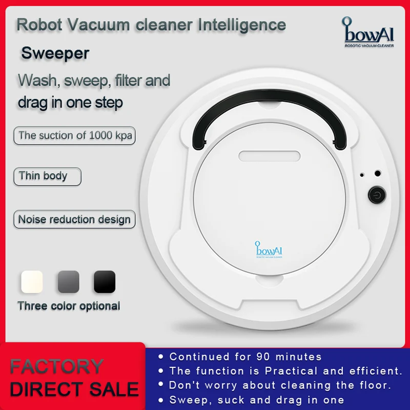 1800Pa Home Use Multifunctional Smart Floor Cleaner 3-In1 Auto Rechargeable Smart Sweeping Robot Dry Wet Sweeping Vacuum Cleaner
1800Pa Home Use Multifunctional Smart Floor Cleaner 3-In1 Auto Rechargeable Smart Sweeping Robot Dry Wet Sweeping Vacuum Cleaner